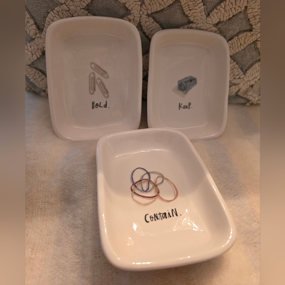 Rea Dunn Set Of 3 Tricket Dishes Contain Hold Keep